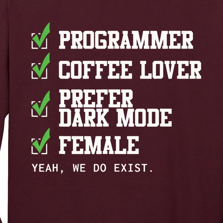 Funny Computer Programmer Software Developer For Women Tall Long Sleeve T-Shirt