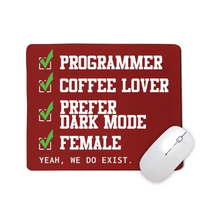 Funny Computer Programmer Software Developer For Women Mousepad