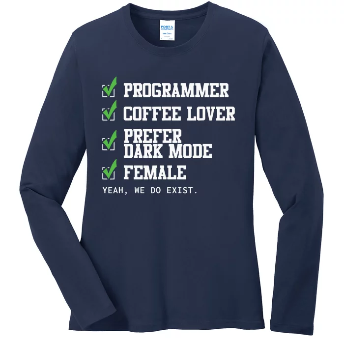 Funny Computer Programmer Software Developer For Women Ladies Long Sleeve Shirt