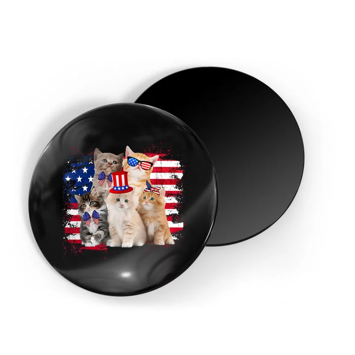 Funny Cat Patriotic USA Cat Lovers Cat Moms 4th July Magnet