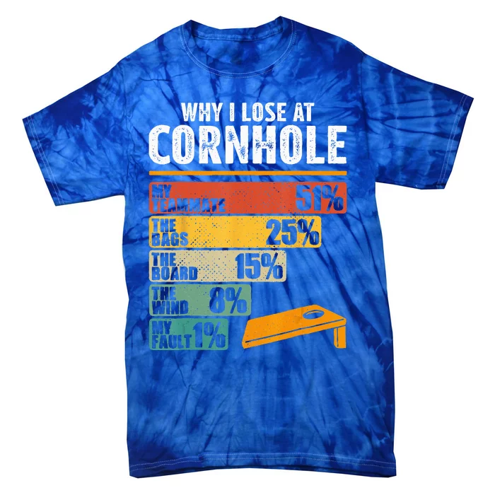 Funny Cornhole Player Why I Lose At Cornhole Tie-Dye T-Shirt