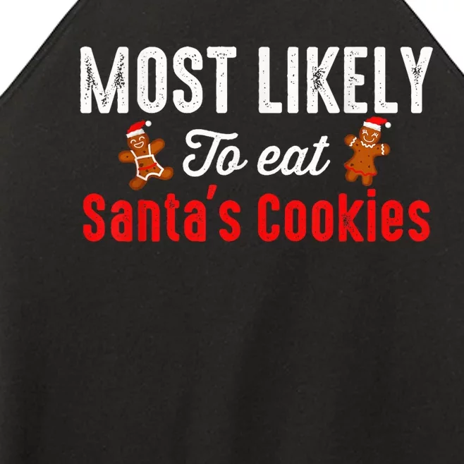 Family Christmas PJs Most Likely To Shirt Funny Matching Women’s Perfect Tri Rocker Tank