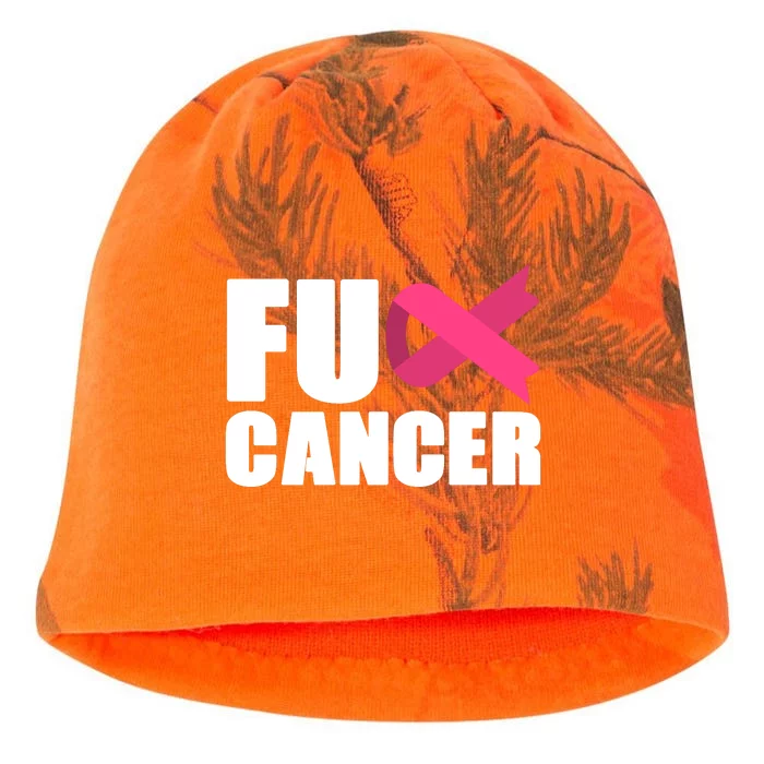 FU Cancer Pink Ribbon Breast Cancer Awareness Kati - Camo Knit Beanie