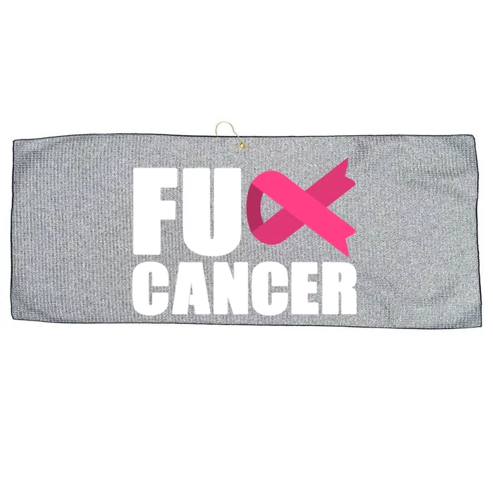 FU Cancer Pink Ribbon Breast Cancer Awareness Large Microfiber Waffle Golf Towel