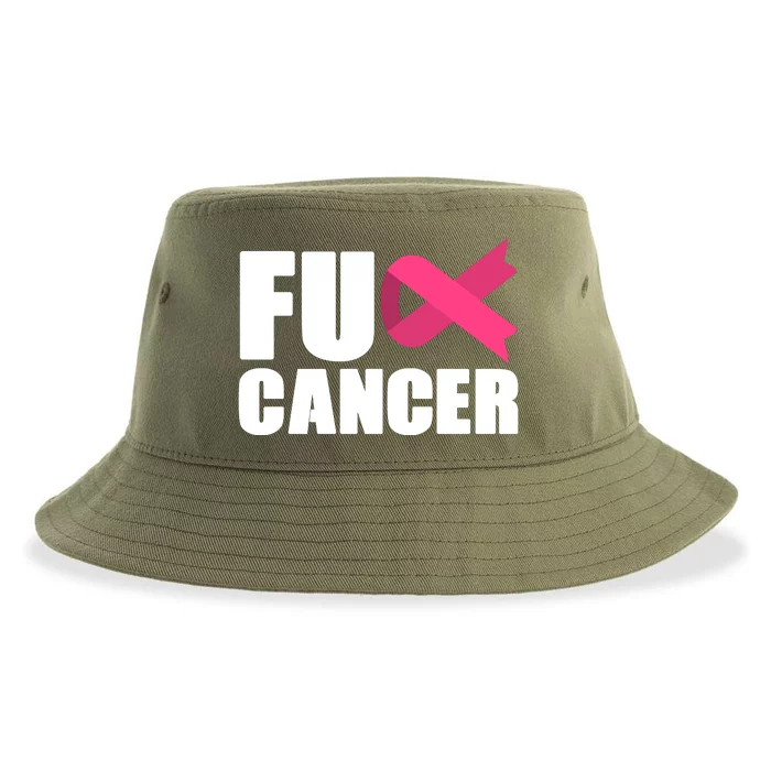 FU Cancer Pink Ribbon Breast Cancer Awareness Sustainable Bucket Hat