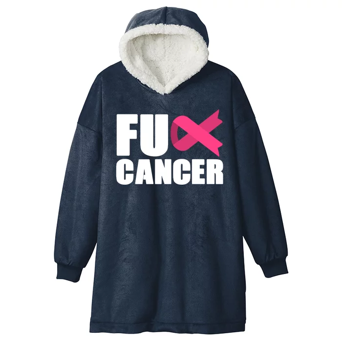 FU Cancer Pink Ribbon Breast Cancer Awareness Hooded Wearable Blanket