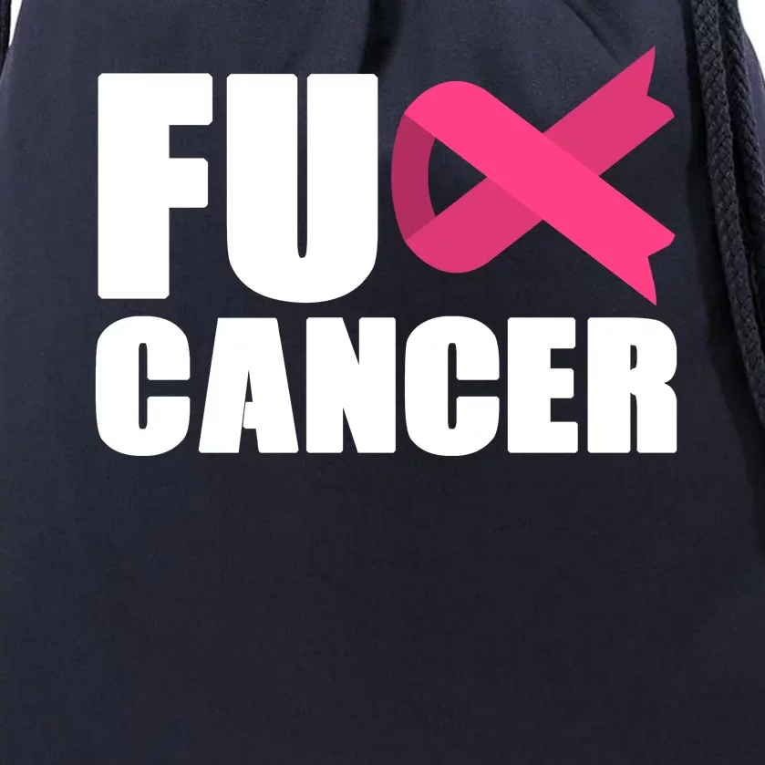 FU Cancer Pink Ribbon Breast Cancer Awareness Drawstring Bag