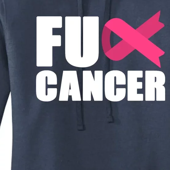 FU Cancer Pink Ribbon Breast Cancer Awareness Women's Pullover Hoodie