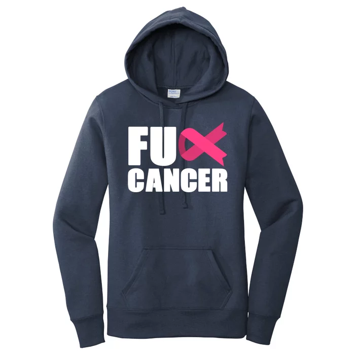 FU Cancer Pink Ribbon Breast Cancer Awareness Women's Pullover Hoodie