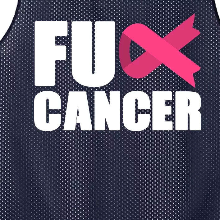 FU Cancer Pink Ribbon Breast Cancer Awareness Mesh Reversible Basketball Jersey Tank