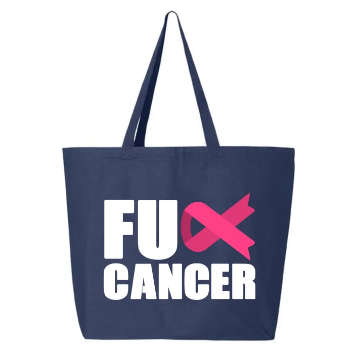 FU Cancer Pink Ribbon Breast Cancer Awareness 25L Jumbo Tote