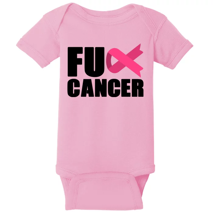 FU Cancer Pink Ribbon Breast Cancer Awareness Baby Bodysuit