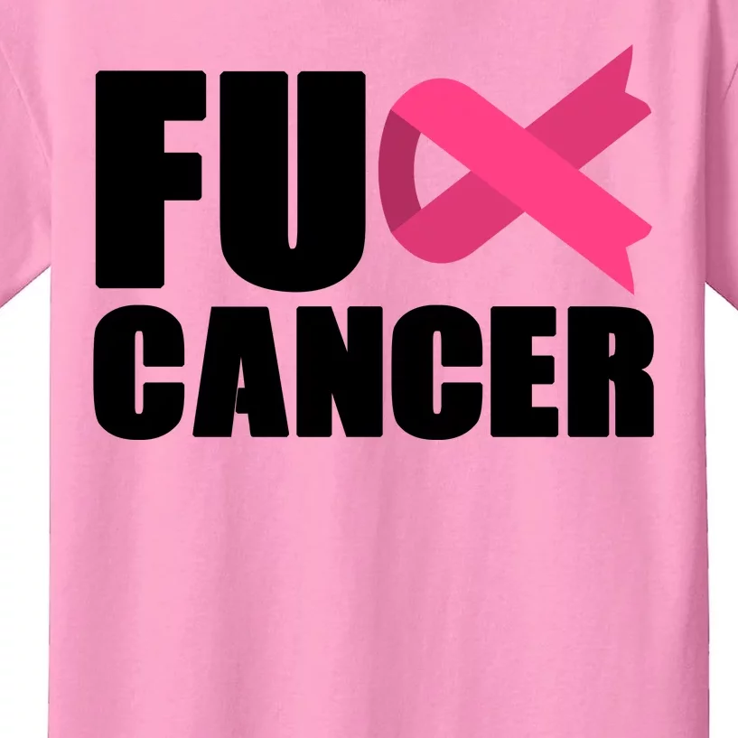 FU Cancer Pink Ribbon Breast Cancer Awareness Kids T-Shirt