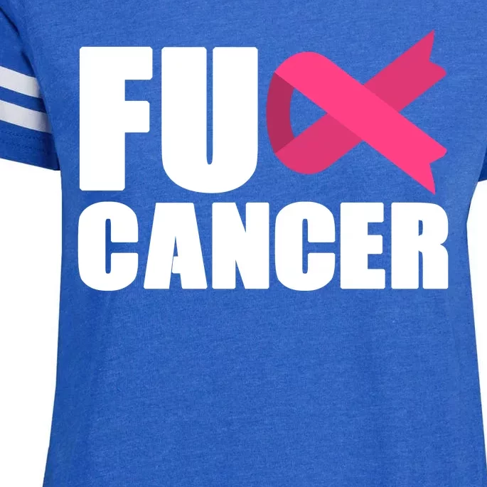 FU Cancer Pink Ribbon Breast Cancer Awareness Enza Ladies Jersey Football T-Shirt