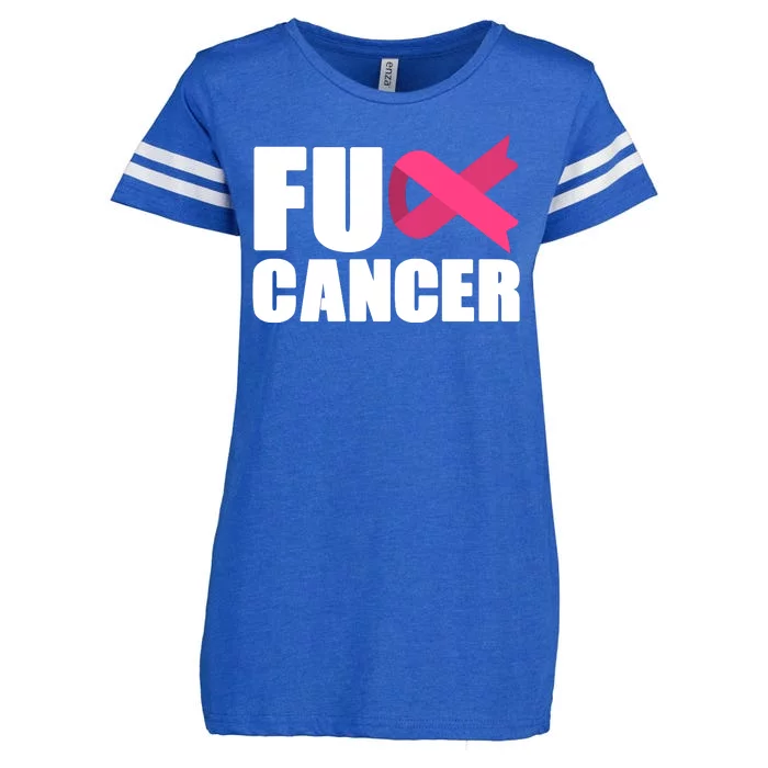 FU Cancer Pink Ribbon Breast Cancer Awareness Enza Ladies Jersey Football T-Shirt