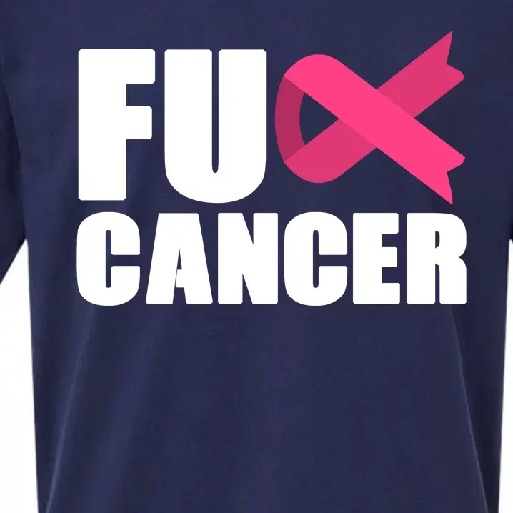 FU Cancer Pink Ribbon Breast Cancer Awareness Sueded Cloud Jersey T-Shirt