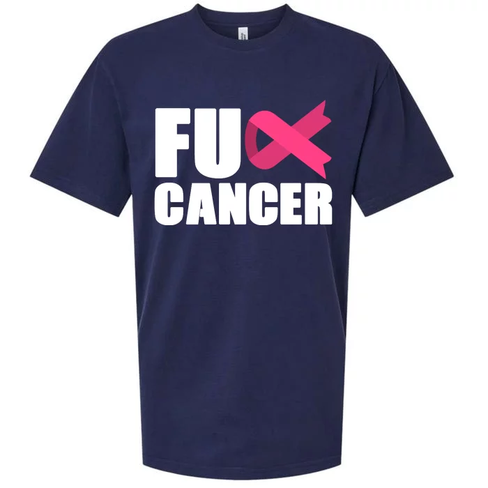 FU Cancer Pink Ribbon Breast Cancer Awareness Sueded Cloud Jersey T-Shirt