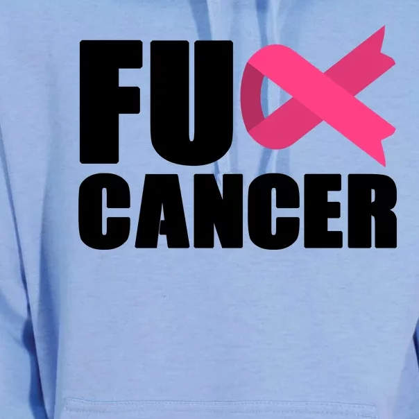 FU Cancer Pink Ribbon Breast Cancer Awareness Unisex Surf Hoodie