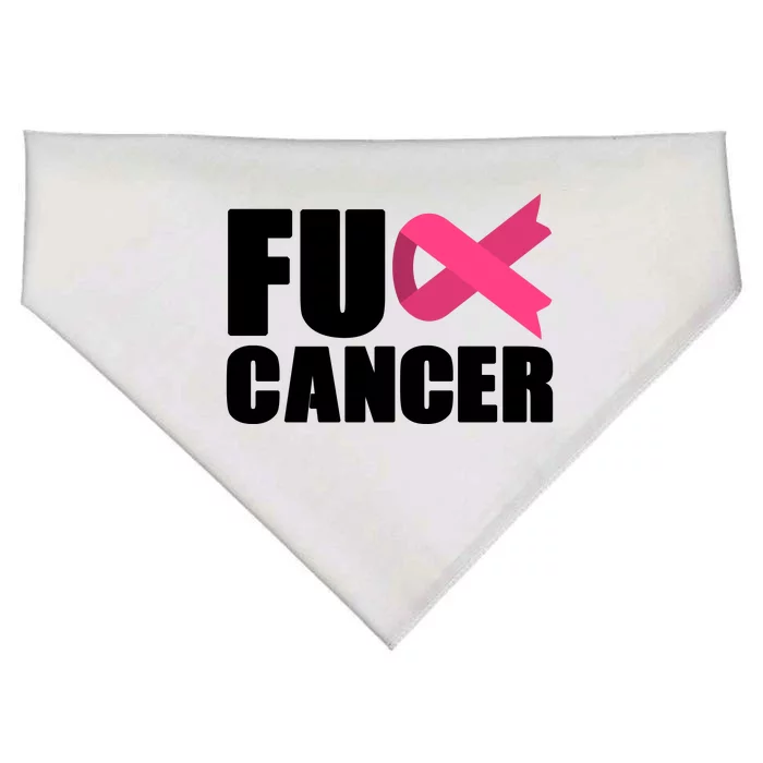 FU Cancer Pink Ribbon Breast Cancer Awareness USA-Made Doggie Bandana