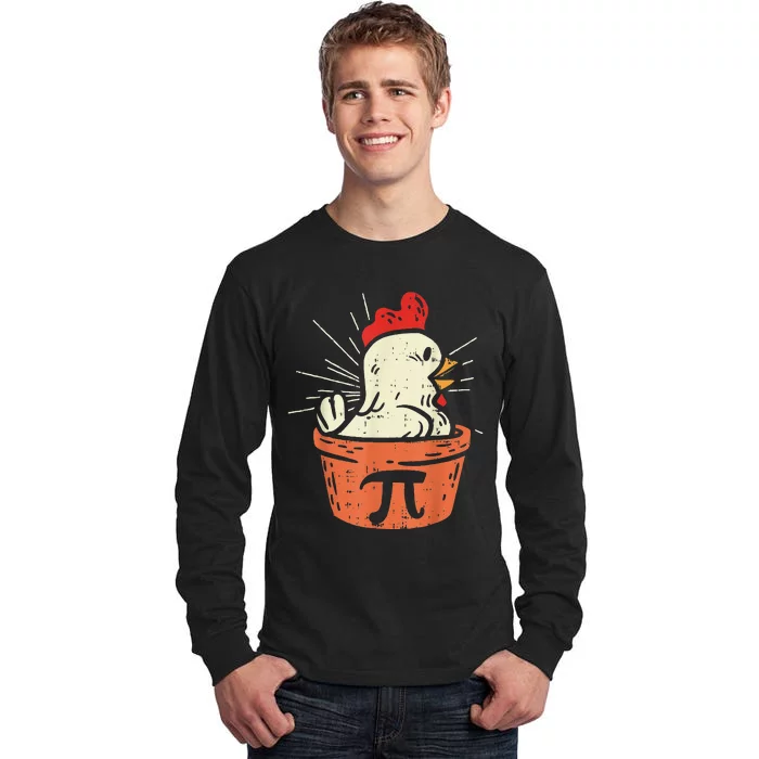 Funny Chicken Pot Pi Day Pie Math Lover Geek 3.14 Tall Long Sleeve T-Shirt