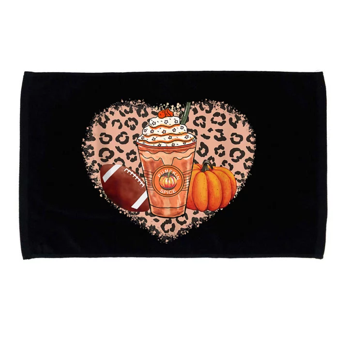 Funny Cute Pumpkin Spice Football Thanksgiving Autumn Leaves Holiday Microfiber Hand Towel