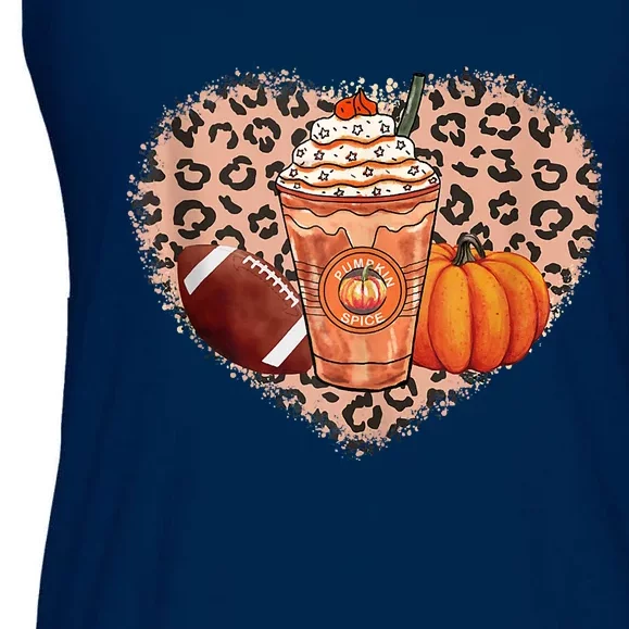 Funny Cute Pumpkin Spice Football Thanksgiving Autumn Leaves Holiday Ladies Essential Flowy Tank