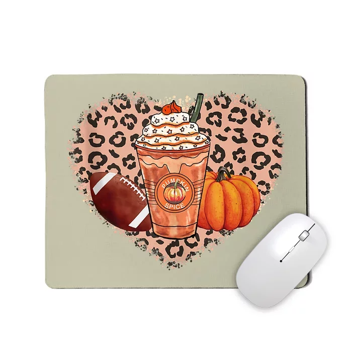 Funny Cute Pumpkin Spice Football Thanksgiving Autumn Leaves Holiday Mousepad