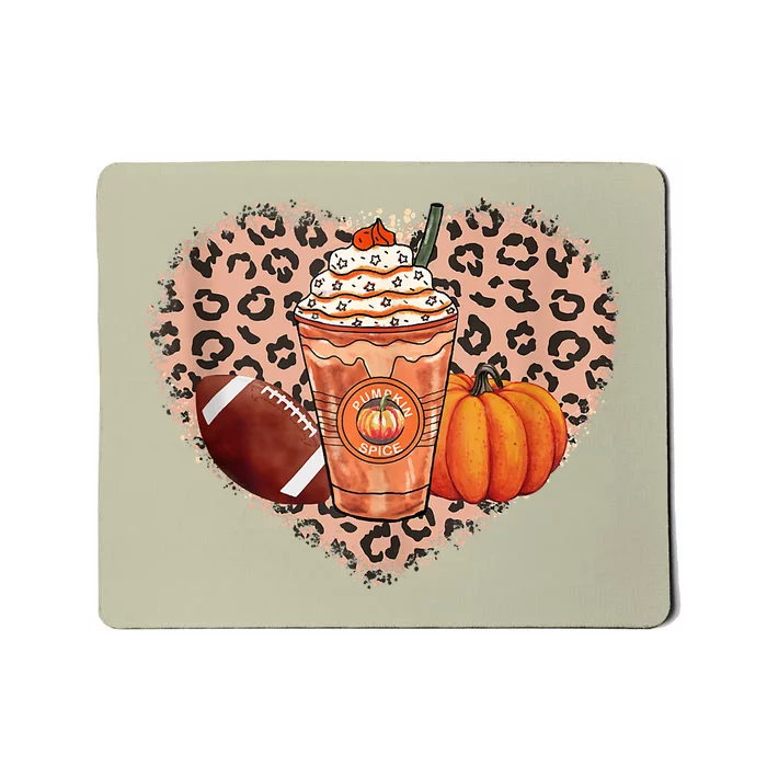 Funny Cute Pumpkin Spice Football Thanksgiving Autumn Leaves Holiday Mousepad