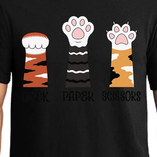 Funny Cat Paws Rock Paper Scissors Loves Playing Pajama Set