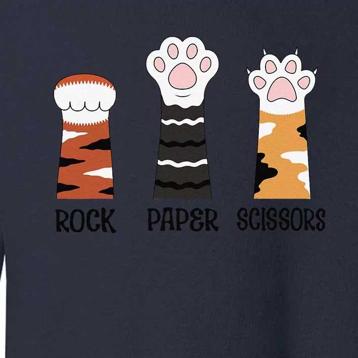 Funny Cat Paws Rock Paper Scissors Loves Playing Toddler Sweatshirt