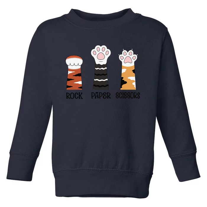 Funny Cat Paws Rock Paper Scissors Loves Playing Toddler Sweatshirt