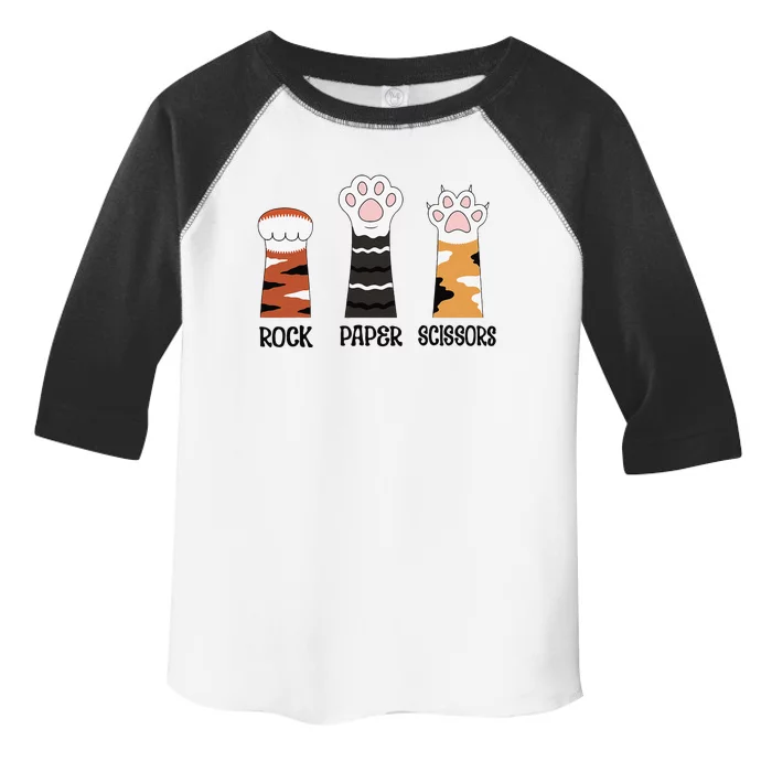 Funny Cat Paws Rock Paper Scissors Loves Playing Toddler Fine Jersey T-Shirt