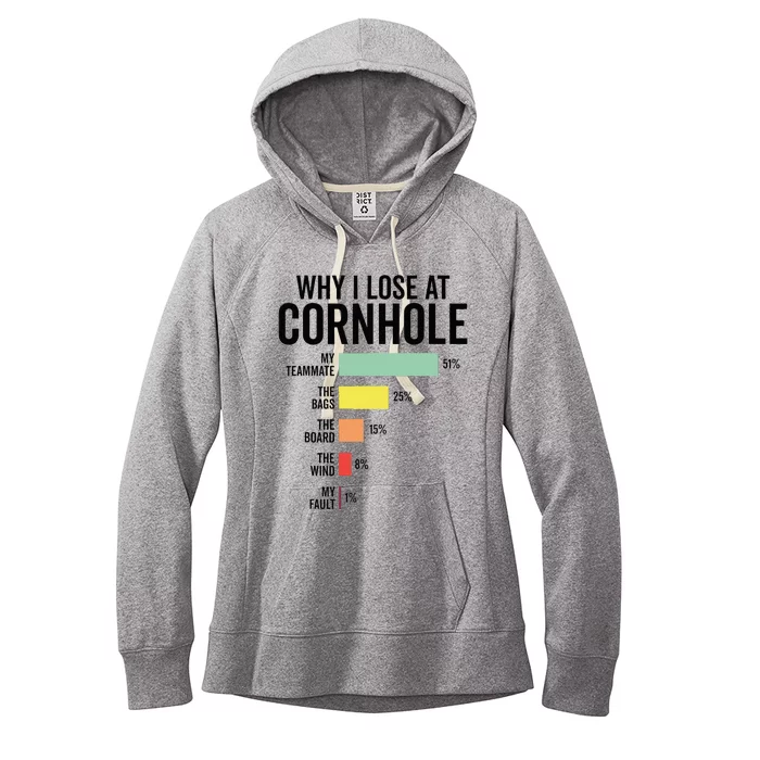 Funny Cornhole Player Team Design Why I Lose At Cornhole Women's Fleece Hoodie