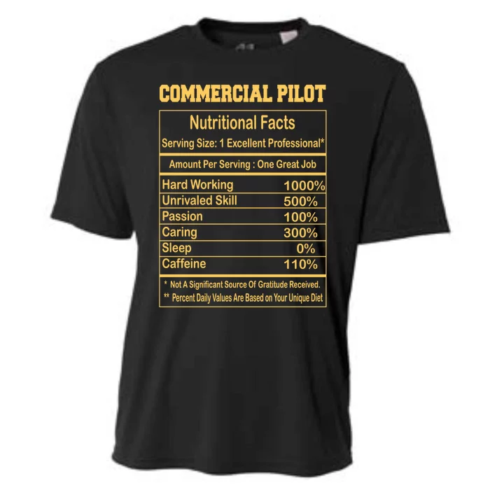 Funny Commercial Pilot Nutritional Facts Motivational Quote Cute Gift Cooling Performance Crew T-Shirt