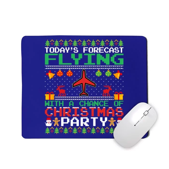 Flying Christmas Party Airplane Pilot Christmas Ugly Style Gift Mousepad