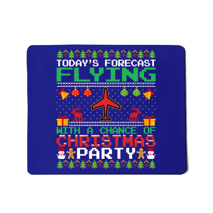 Flying Christmas Party Airplane Pilot Christmas Ugly Style Gift Mousepad