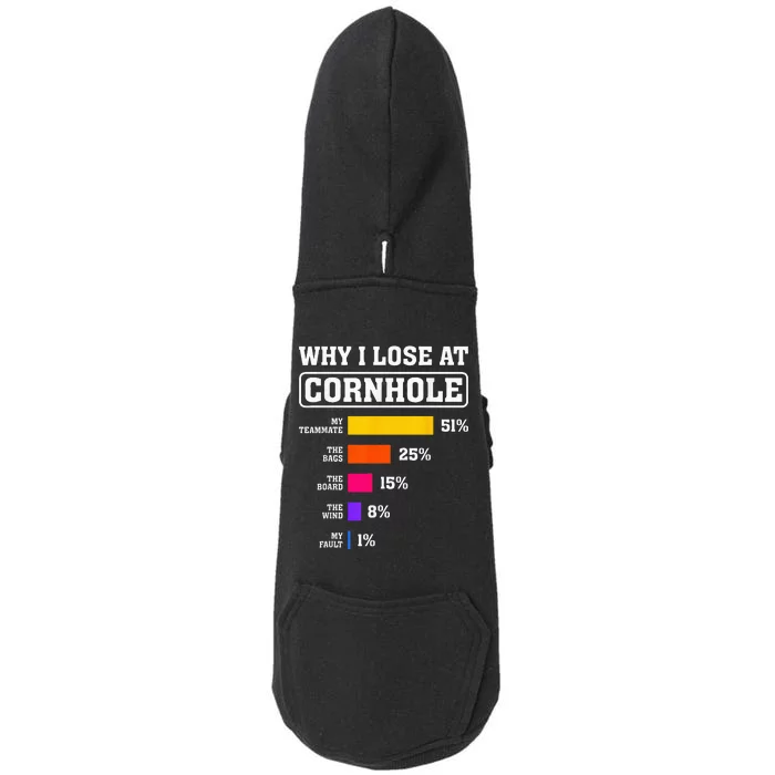 Funny Cornhole Players Why I Lose At Cornhole Doggie 3-End Fleece Hoodie