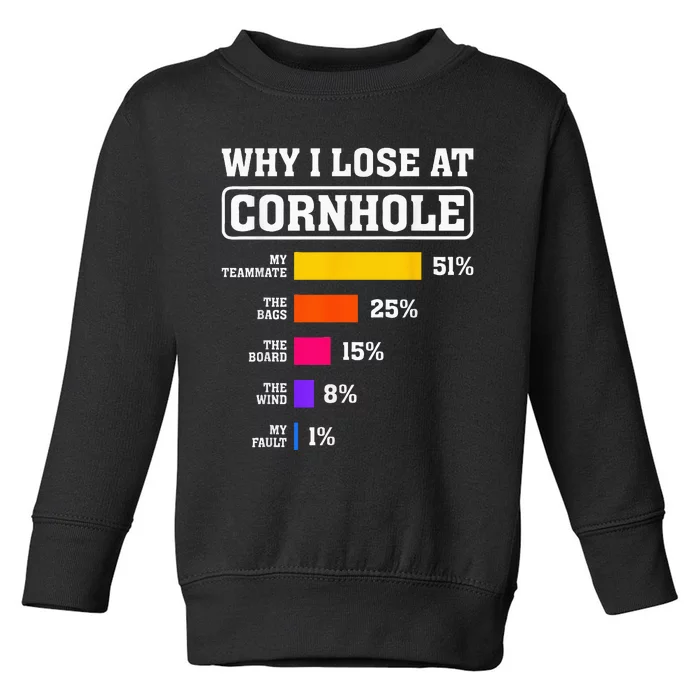 Funny Cornhole Players Why I Lose At Cornhole Toddler Sweatshirt