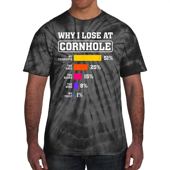 Funny Cornhole Players Why I Lose At Cornhole Tie-Dye T-Shirt