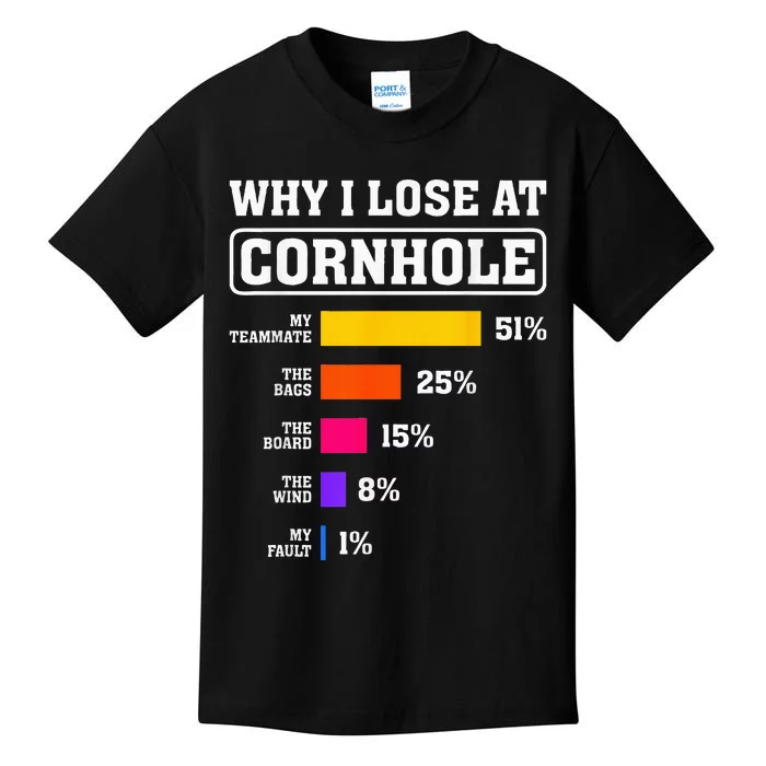 Funny Cornhole Players Why I Lose At Cornhole Kids T-Shirt