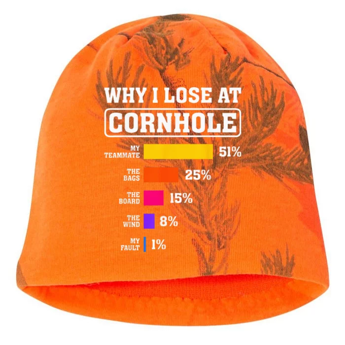 Funny Cornhole Players Why I Lose At Cornhole Kati - Camo Knit Beanie