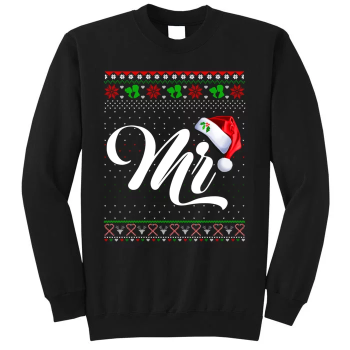 Funny Christmas Pajamas Matching Couples Santa Mr And Mrs Tall Sweatshirt