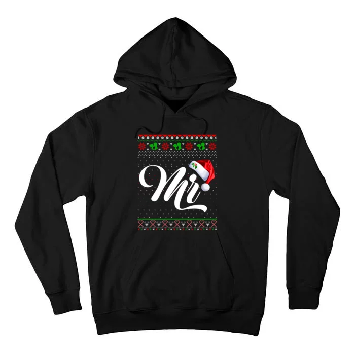 Funny Christmas Pajamas Matching Couples Santa Mr And Mrs Tall Hoodie