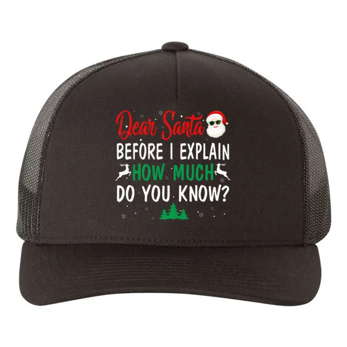 Funny Christmas Pajama Dear Santa I Can Explain Yupoong Adult 5-Panel Trucker Hat