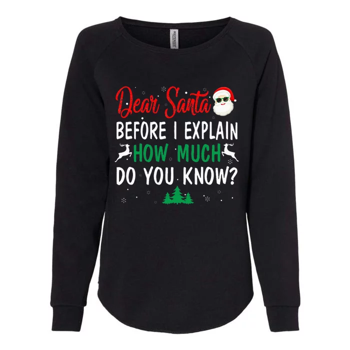 Funny Christmas Pajama Dear Santa I Can Explain Womens California Wash Sweatshirt