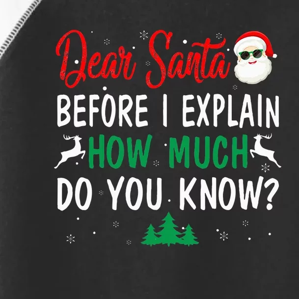 Funny Christmas Pajama Dear Santa I Can Explain Toddler Fine Jersey T-Shirt