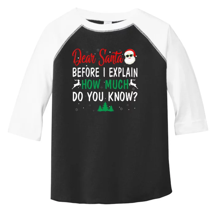 Funny Christmas Pajama Dear Santa I Can Explain Toddler Fine Jersey T-Shirt