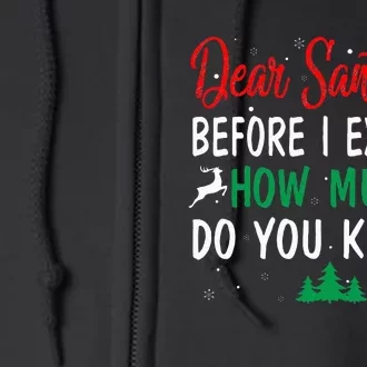 Funny Christmas Pajama Dear Santa I Can Explain Full Zip Hoodie