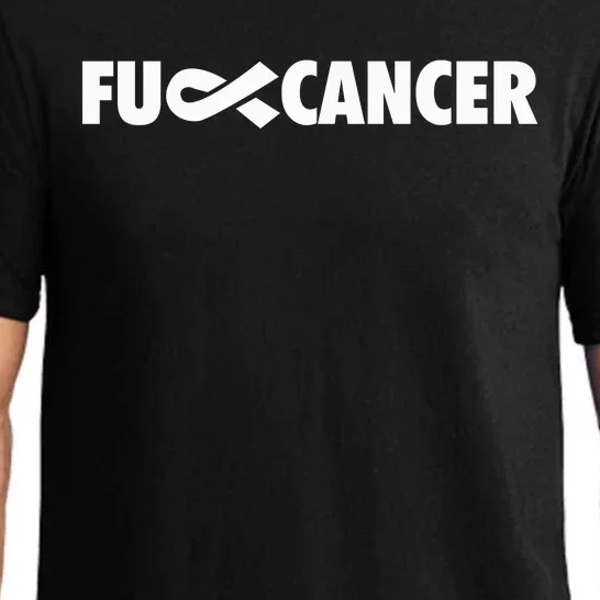 Fuck Cancer Pink F U Fu Inner Ribbon Cancer Awareness Symbol Gift Pajama Set