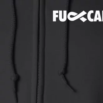 Fuck Cancer Pink F U Fu Inner Ribbon Cancer Awareness Symbol Gift Full Zip Hoodie